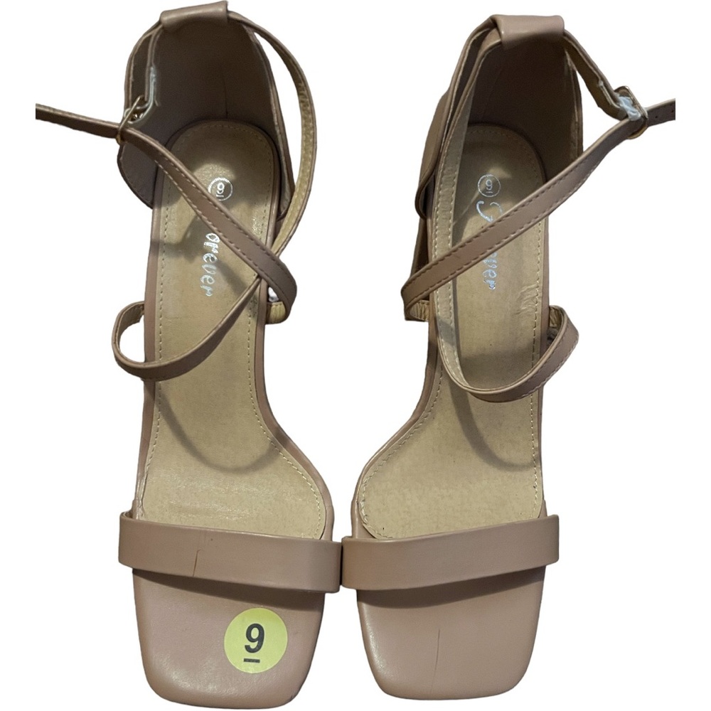 Nude ankle strap heels size 9